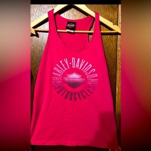 Harley Davidson women’s tank top. Size medium. Pink with graphics.